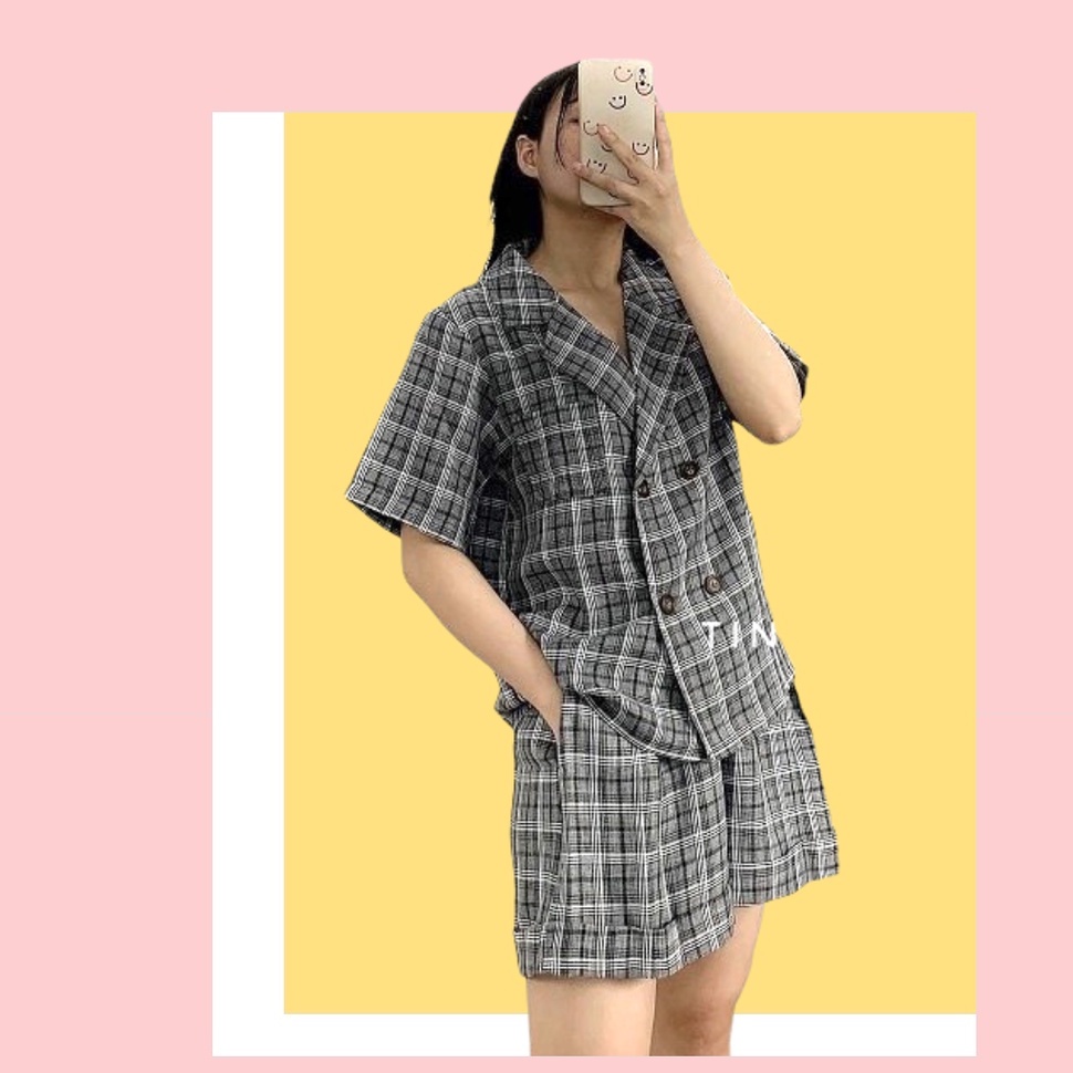 Set áo vest mix quần sooc năng động, set đồ thời trang cho nữ (Ảnh thật) | BigBuy360 - bigbuy360.vn