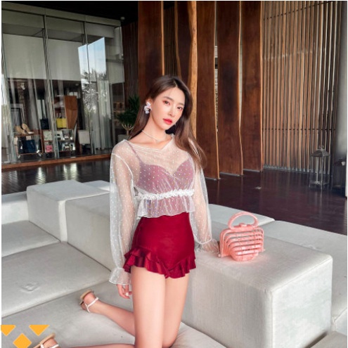 Bikini liền thân đi biển tặng kèm áo ren siêu yêu 2022