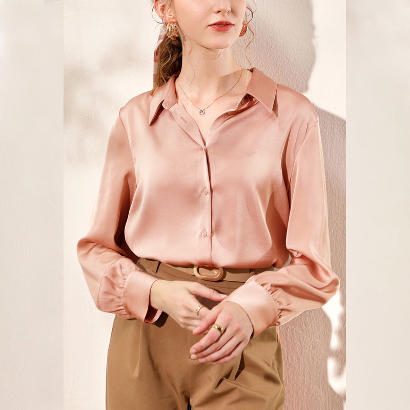 Áo sơ mi phồng satin LYNO AB0089