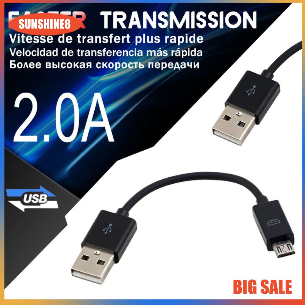 【SUN】[9K]Dây cáp sạc đồng bộ dữ liệu USB 2.0 A đến Micro B 10CM cho máy tính xách tay PC điện thoại di động