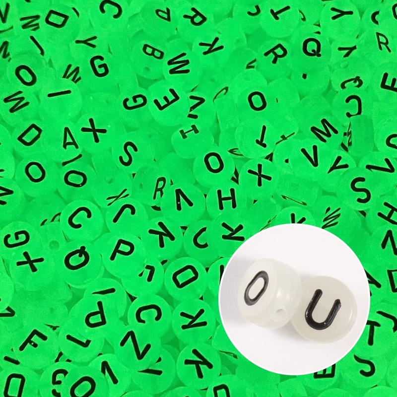 Sa Set 1500 Hạt Xâu Chuỗi Trắng Đen Hình Chữ Cái