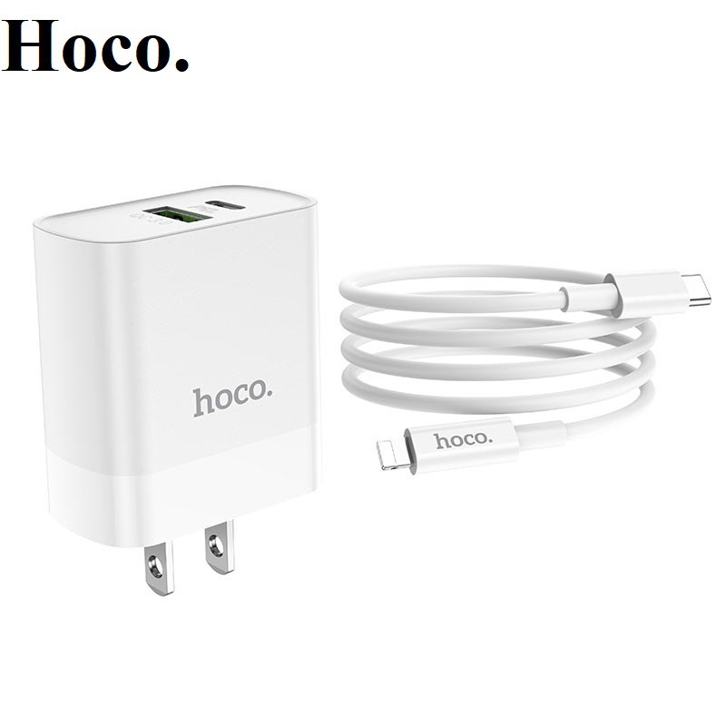 Củ Cáp Sạc nhanh iphone 18w HOCO C80 PD+ QC3.0 đầu chia iphone -type-c chính hãng Sạc nhanh 18w | BigBuy360 - bigbuy360.vn