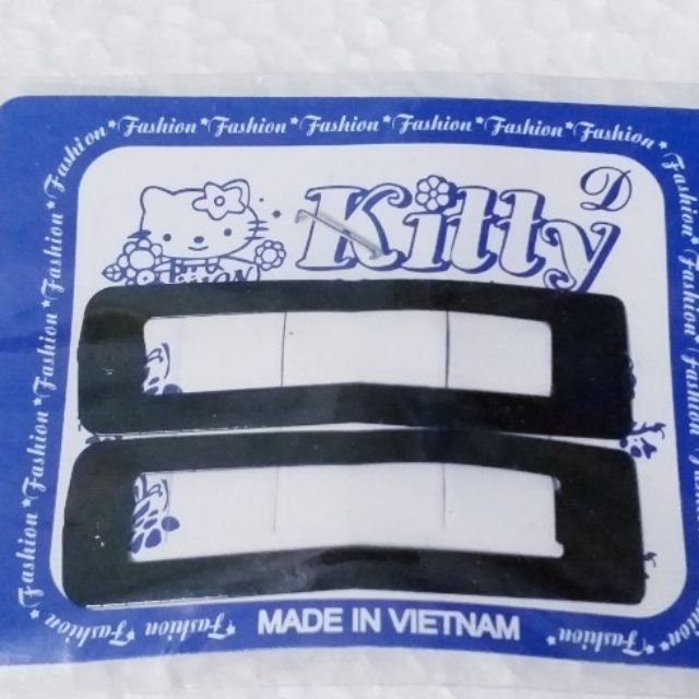 Kẹp mái vuông trơn màu đen 5cm (1 cặp)