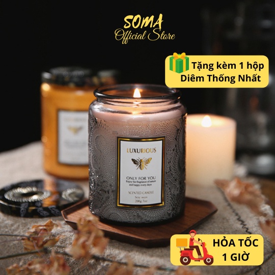 Nến Thơm Phòng Candle Cup Hương Thơm Thư Giãn Khử Mùi Không Khói Lưu Hương Phòng Ngủ Luxurious NEN01