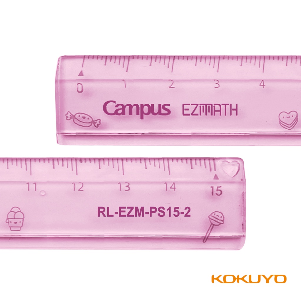 Thước Kẻ Campus Pastel Color 15cm Nhỏ Gọn, 1 Chạm Lấy Liền Cây Đầu To