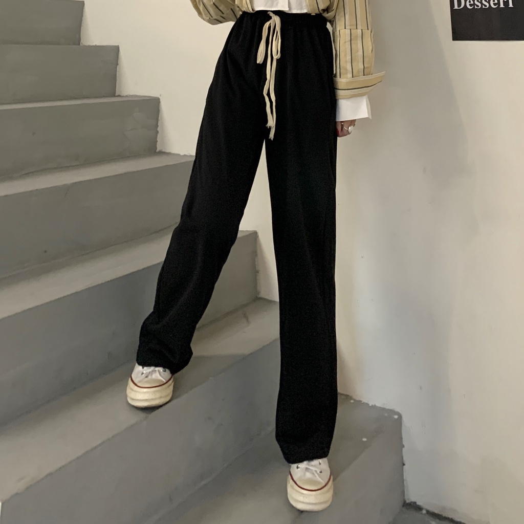 Quần dài ống rộng lưng cao sành điệu cho nữ