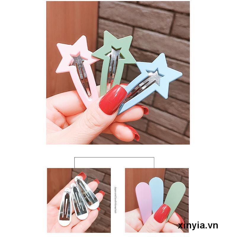 Set 6 kẹp tóc nhiều màu sắc phong cách Hàn Quốc thời trang cho bé gái