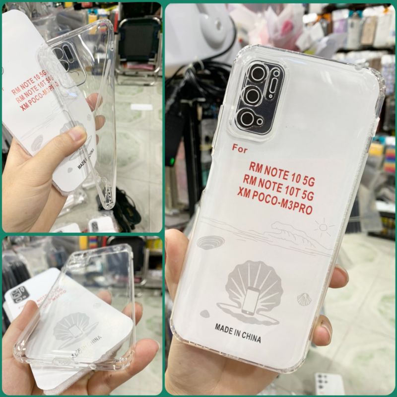Ốp lưng Xiaomi Redmi Note 10 5G / Note 10T 5G / Poco M3 pro dẻo siêu trong suốt bảo vệ camera có nút chắn bụi