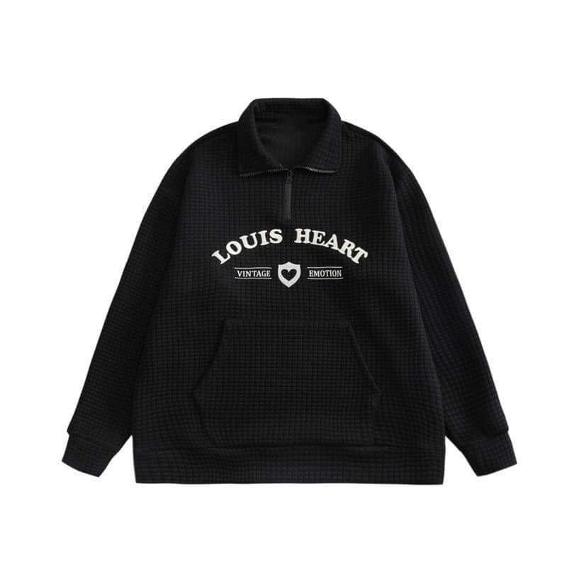 Áo polo  Nữ Heart phong cách hàn quốc tay dài Chữ thêu  ,2 màu đen trắng hàng quảng châu Kèm video thực tế | BigBuy360 - bigbuy360.vn