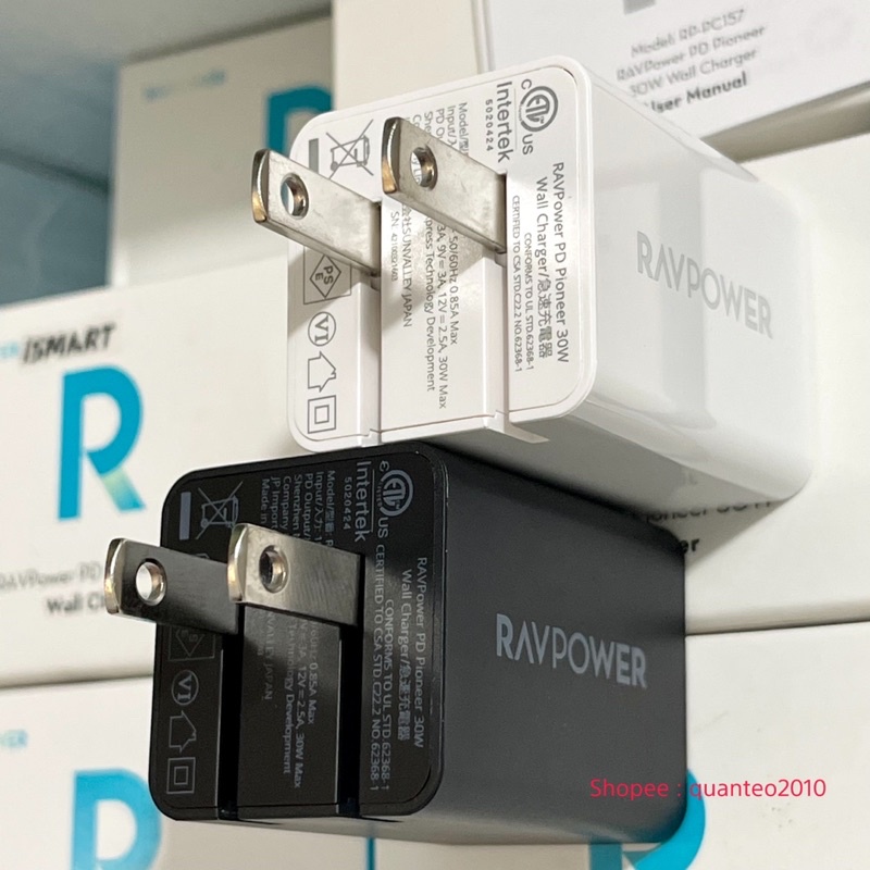 Củ Sạc RAVPower PD/PPS 30W RP-PC157 GaN