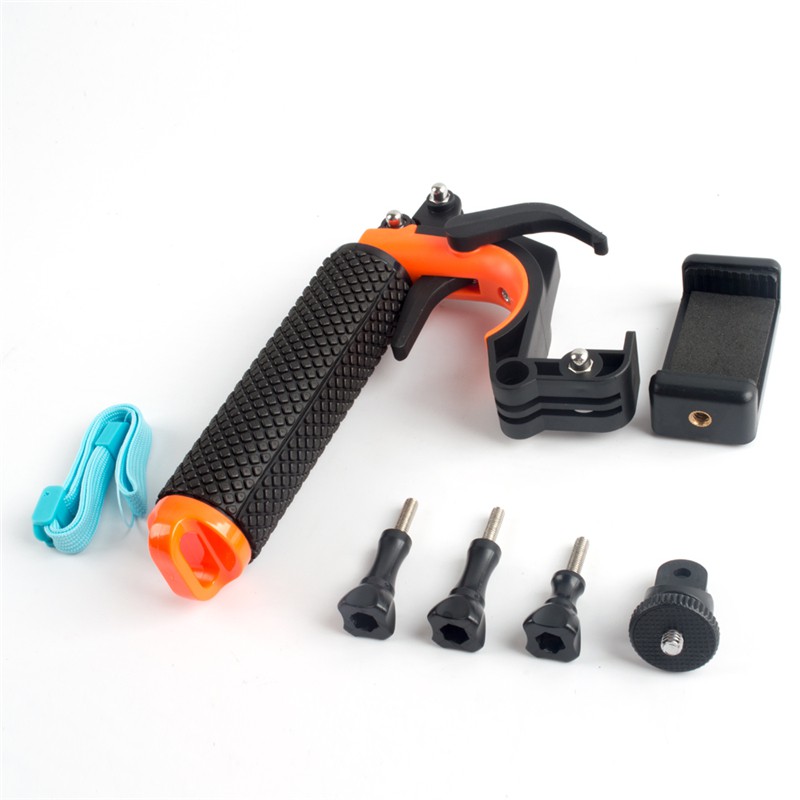 Floating Hand Grip for GoPro with Pistol Trigger Shutter Phone Mount Holder