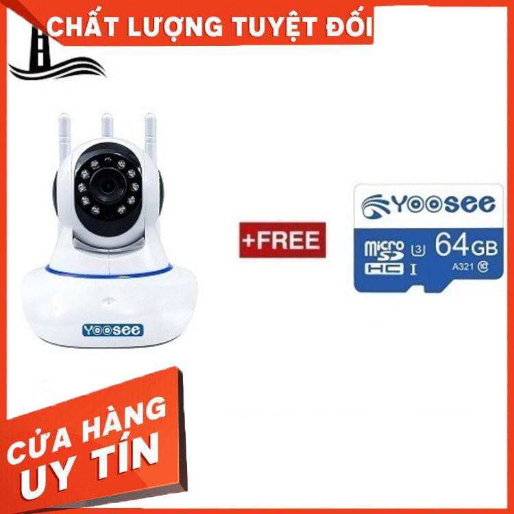 [Bán Giá Gốc]  Camera IP Wifi Yoosee 3 Râu HD720P 11 đèn hồng ngoại đàm thoại 2 chiều tặng thẻ 64gb