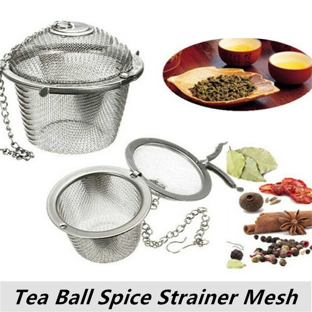 JANE 5 Sizes Herbal Locking Steeper Spice Stainless Steel Tea Ball Strainer Mesh