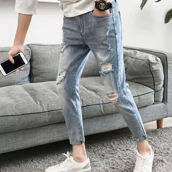 QUẦN DÀI JEAN NAM ỐNG CÔN CO GIÃN BODY RÁCH GỐI CAO CẤP 47