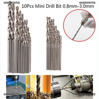 Hộp 10 mũi khoan xoắn trục thẳng HSS mini 0.8mm-3.0mm
