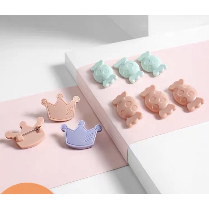 Bộ 6 kim băng nhựa cài cho bé an toàn cài quần áo, tã lót, khăn cho bé