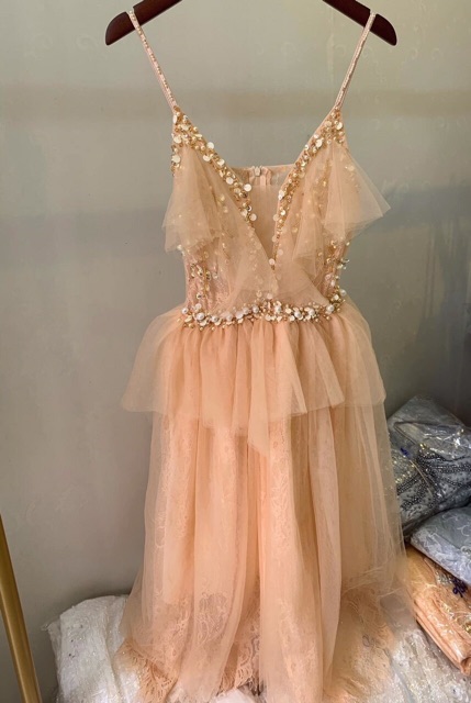 ẢNH VÀ VIDEO THAT 10000%  Đầm 2 dây kết ngọc