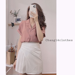 Chân váy xếp ly vạt chéo