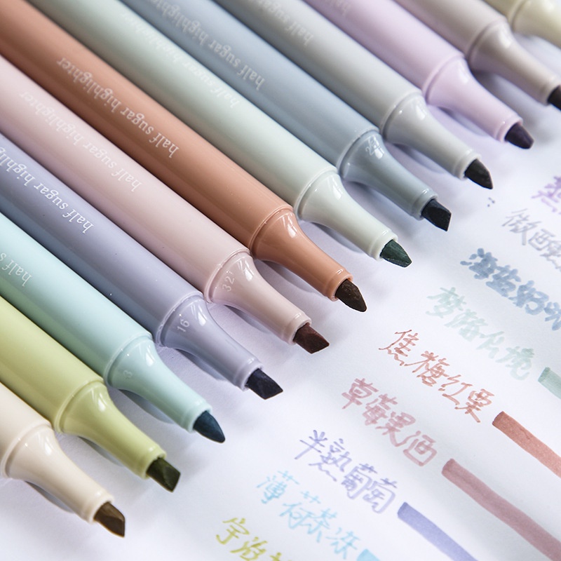 Set 6 bút highlight pastel Half sugar đánh dấu nội dung bài học