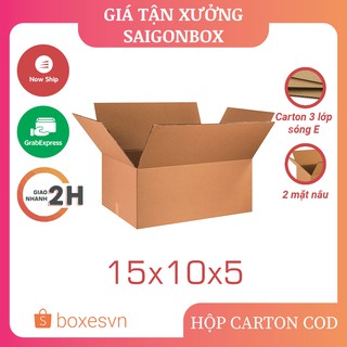 Combo 50 thùng hộp carton size 15x10x5 cm để đóng gói hàng hóa