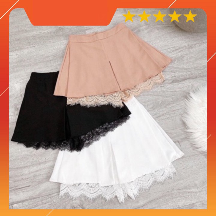 Chân váy vải tuyết mưa phối ren có quần bên trong | BigBuy360 - bigbuy360.vn