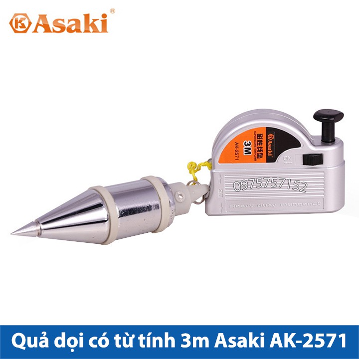 Quả dọi có từ tính 3m Asaki AK-2571 (Lập lòn từ tính)