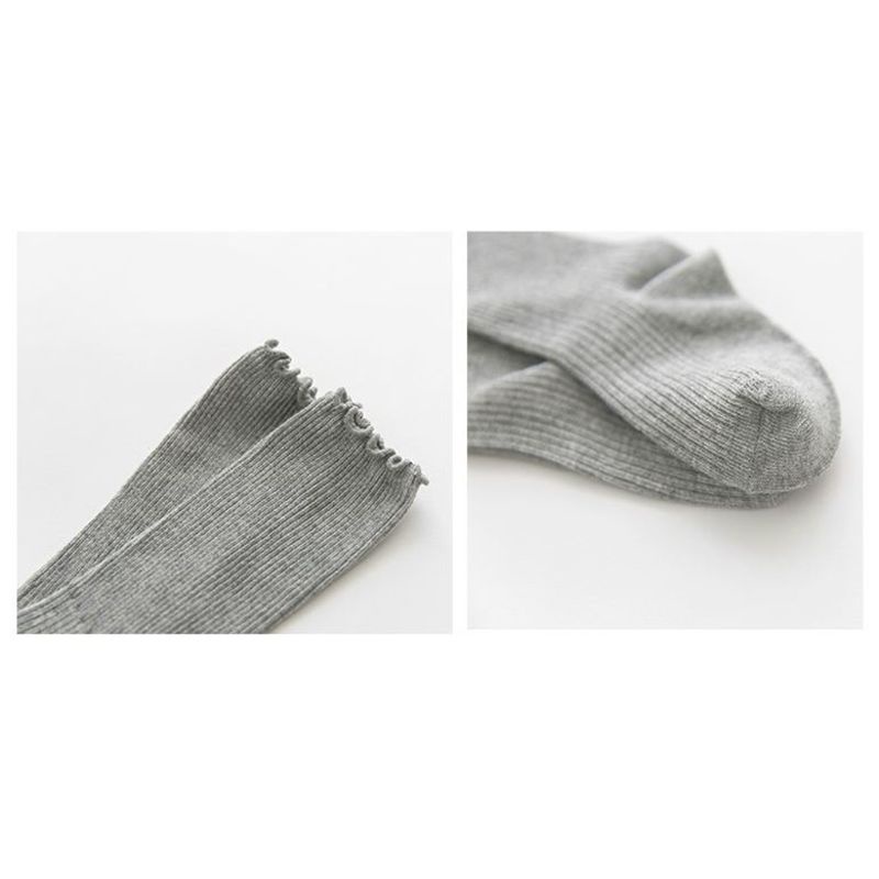 Vớ Cotton Pha Trộn Dài Ngang Bắp Chân Màu Trơn Dễ Thương Unisex