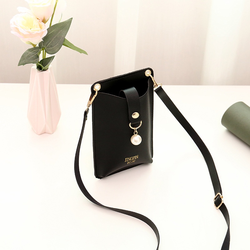 Túi Đeo Vai Mini Đựng Thẻ, Tiền Xu Với Dây Ngọc Trai