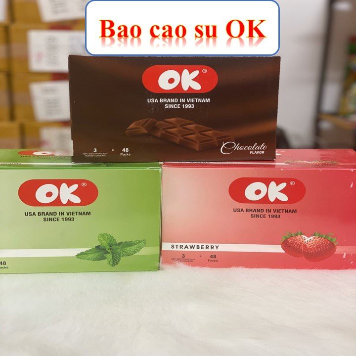 Bao cao su OK / Bao cao su Việt Nam chất lượng cao mùi tùy chọn - bcs lẻ