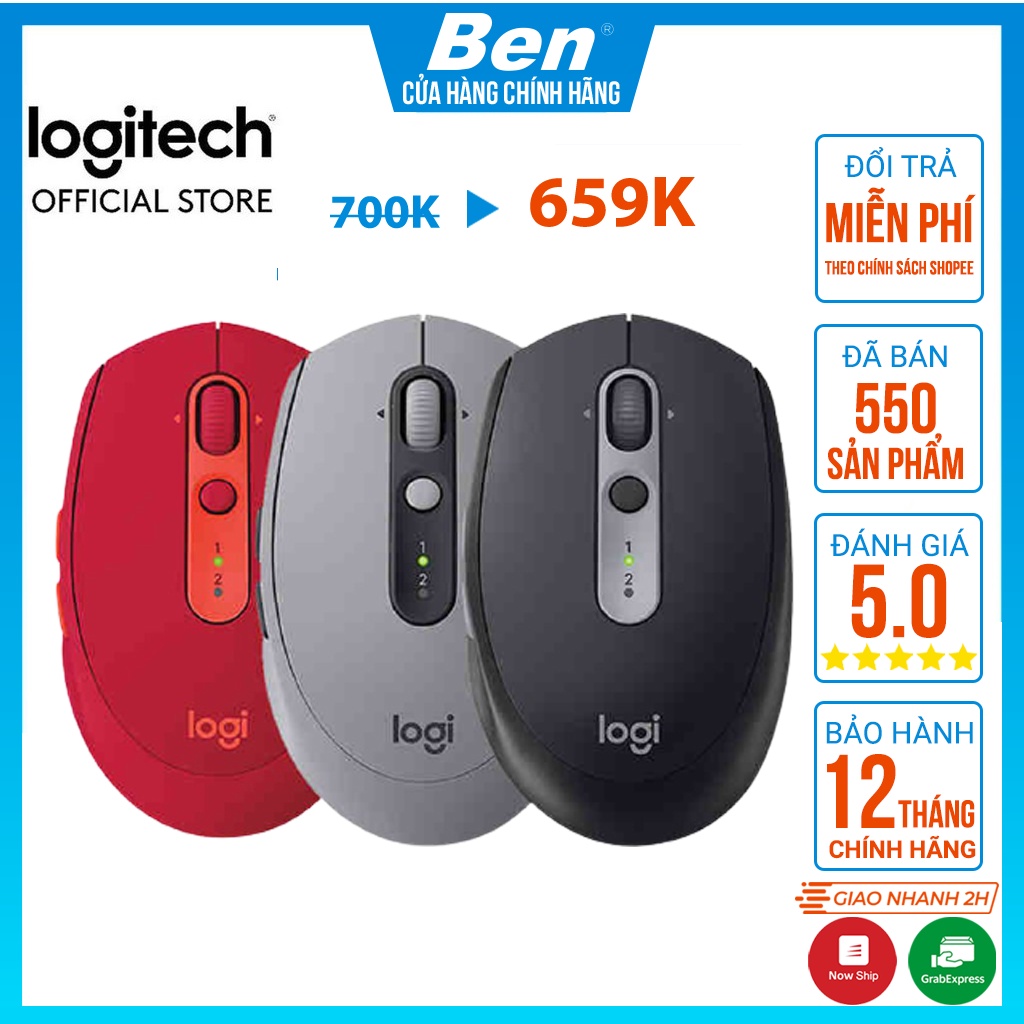 Chuột Bluetooth Logitech M590 chuột không dây máy tính Laptop BH 12T