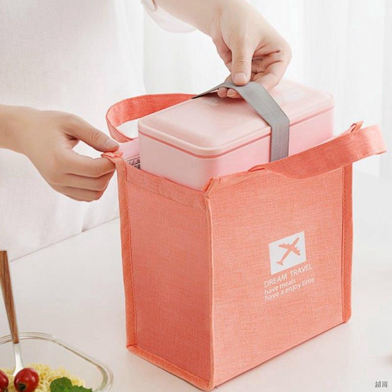 ❆✆Túi đựng hộp cơm bento chất liệu cách nhiệt tiện dụng khi đi cắm trại