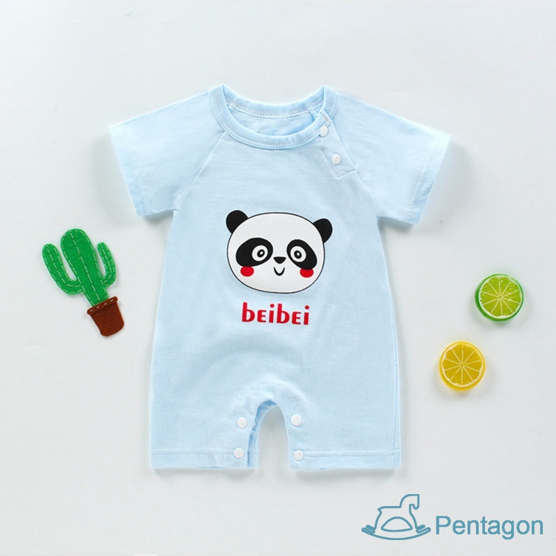 Bộ Áo Liền Quần Tay Ngắn Bằng Cotton Thời Trang Mùa Hè Cho Bé Trai Và Gái