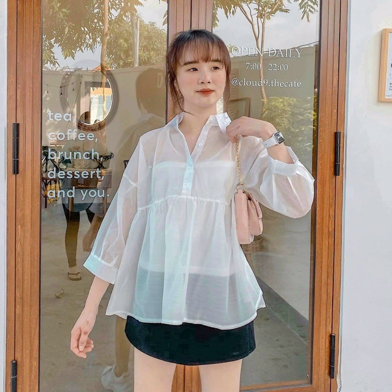 Áo Babydoll ( áo voan + 2 dây )