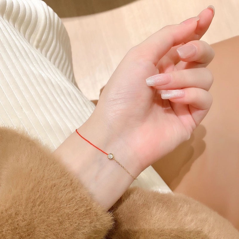 [FreeShip] Lắc tay vòng tay nữ titan dây đỏ may mắn S1-210 - CAM KẾT KHÔNG BAY MÀU