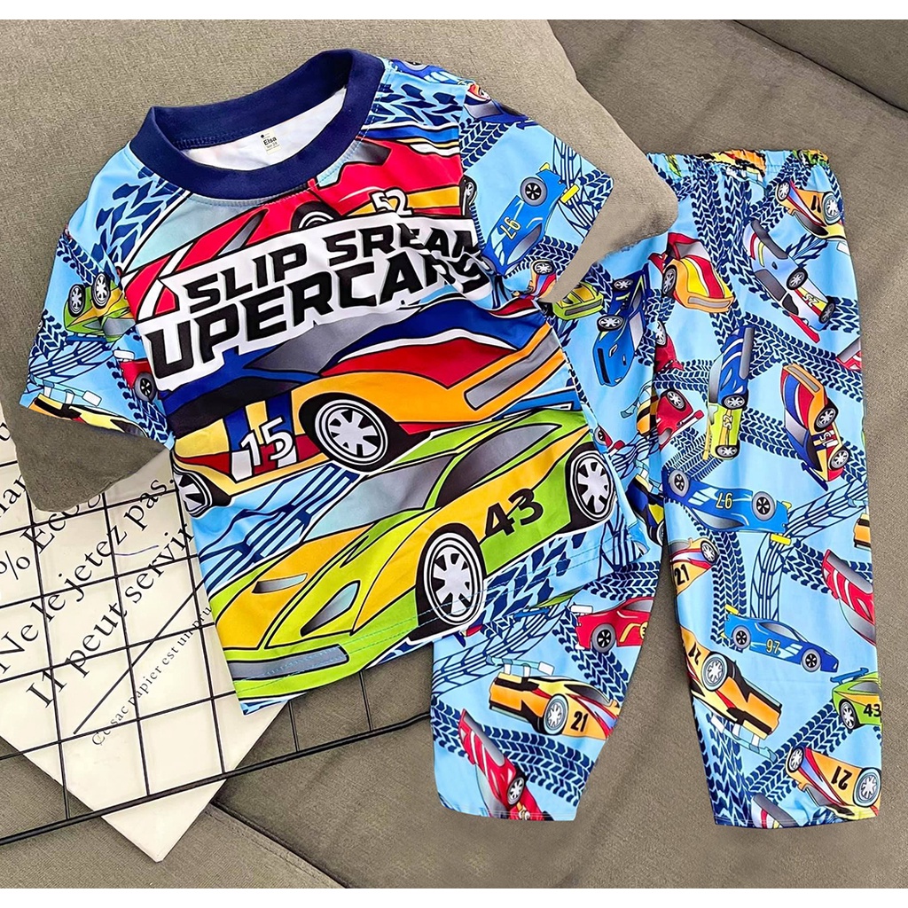 [8-12Kg] Bộ đồ bé Trai quần dài in hình 3D HOT TREND chất vải dày mịn thoáng mát được các bé yêu thích BTD03