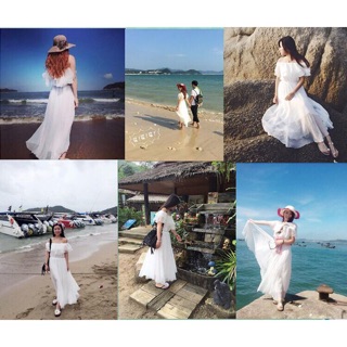 Váy maxi trắng