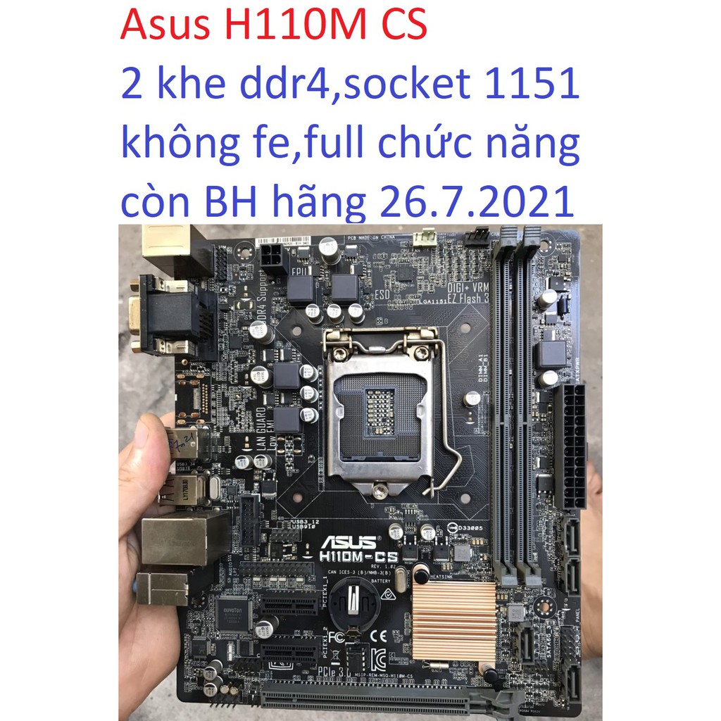 bo mạch chủ máy tính Asus H110M CS 2 khe ram ddr4 socket 1151 v1 mainboard Main PC H110