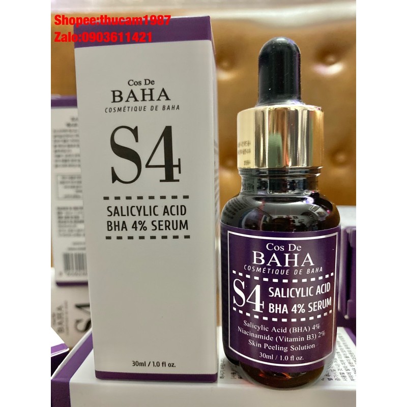 serum  Cos De BAHA Salicylic Acid BHA 4% ngừa mụn ẩn, mụn trứng cá, thu nhỏ lỗ chân lông 30ml.