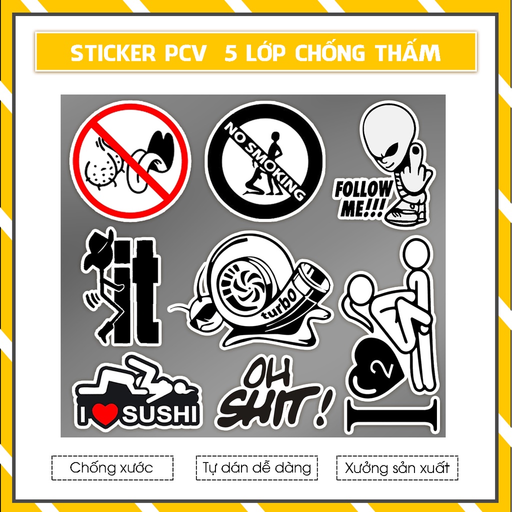 Sticker Funny Dán Mũ Bảo Hiểm | STK 201 | Hình Dán Chất Liệu Decal Chống Nước Cắt Sẵn Tại Azsticker