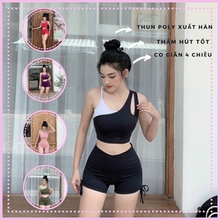 Set bộ tập gym nữ đùi rút giây phối màu
