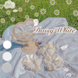 Daisy White Scrunchies - Cột tóc dây vải hoa cúc