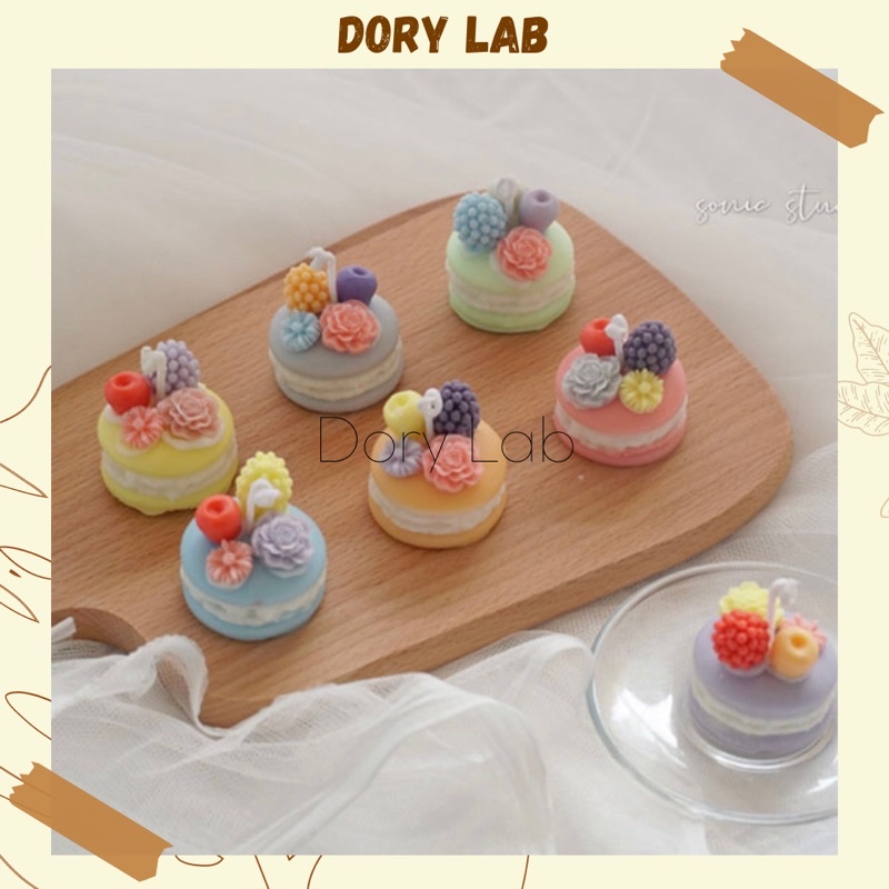Nến Thơm Bánh Macaron Mix Topping Mini Xinh Xắn, Phụ Kiện Decor - Dory Lab