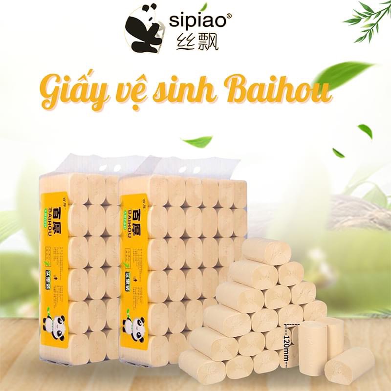 Giấy vệ sinh gấu trúc SIPIAO 36 CUỘN không chất tẩy trắng, đảm bảo chất lượng.