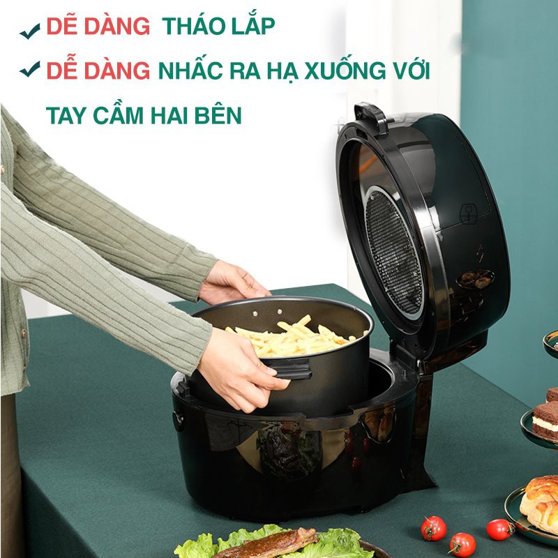 Nồi chiên không dầu Cảm Ứng Điện Tử - Núm Vặn Cơ 8 Lít Công Suất Lớn Đa Chức Năng