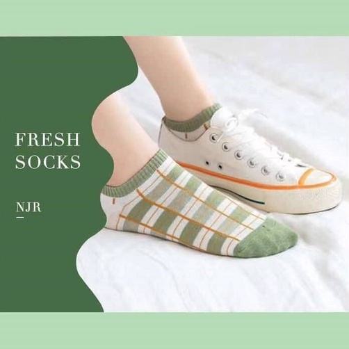 Túi 5 Đôi Tất Cổ Ngắn Họa Tiết Dễ Thương Nhiều Màu Vintage Chất Vải Cotton Thoáng Mát Khử Mùi