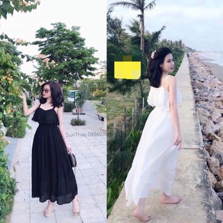 Đầm maxi voan viền ren bao đẹp + Ảnh thật