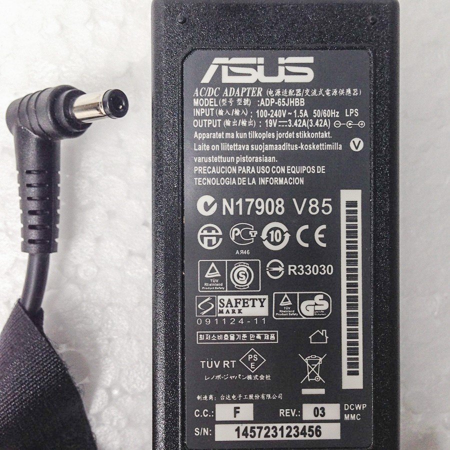 Adapter Sạc Laptop Asus 19V 3.42A Đầu Tròn Lớn 5.5mm - GrabExpress Tp.HCM