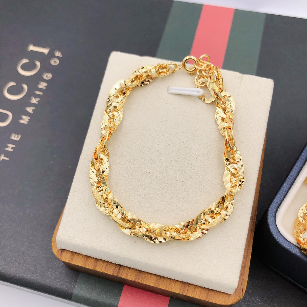 Lắc tay nữ dập máy cao cấp mạ vàng thật 18K JK Silver | BigBuy360 - bigbuy360.vn