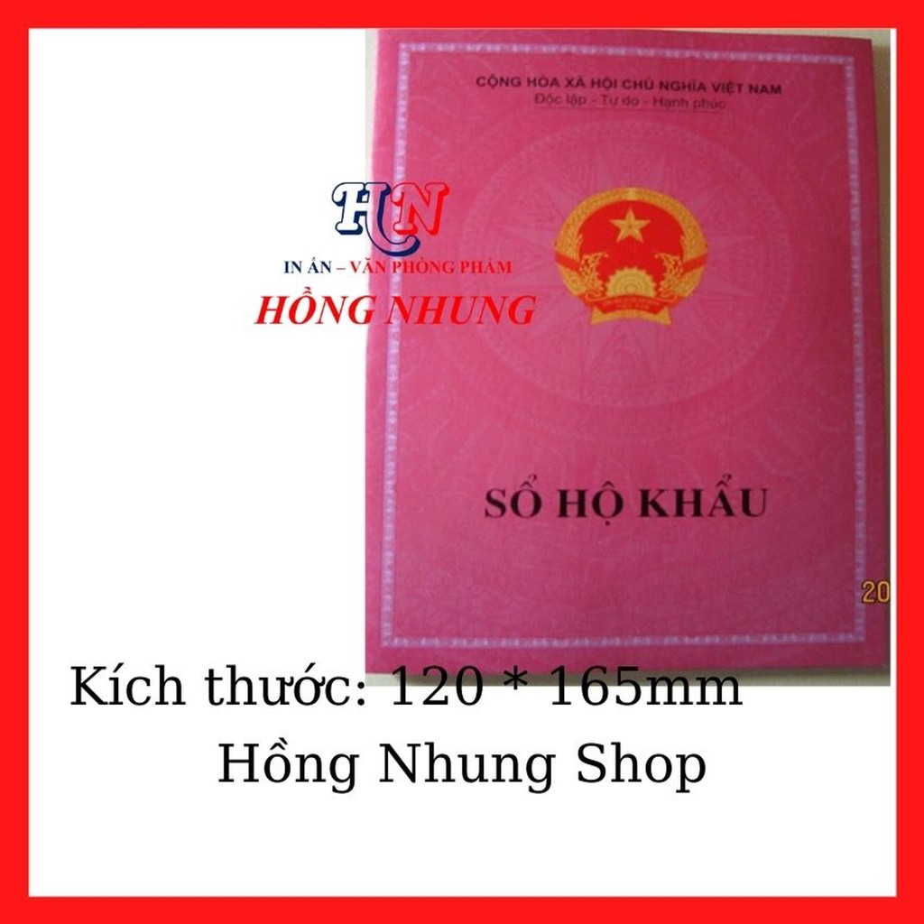 Bao Bọc Sổ Hộ Khẩu, Kích thước 120mm*165mm