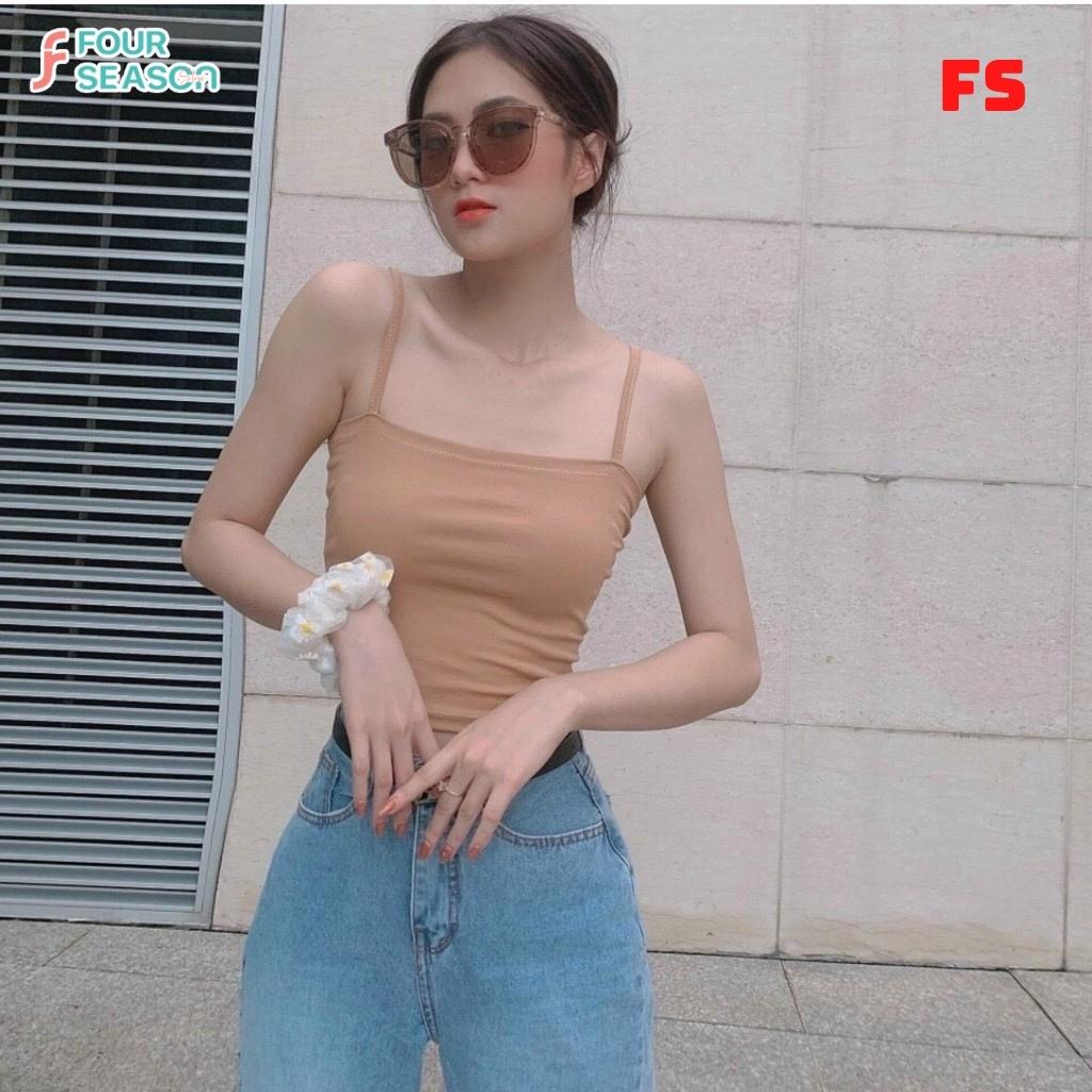 Áo croptop hai dây ACT11 4S áo thun nữ dáng ôm body quyến rủ | BigBuy360 - bigbuy360.vn